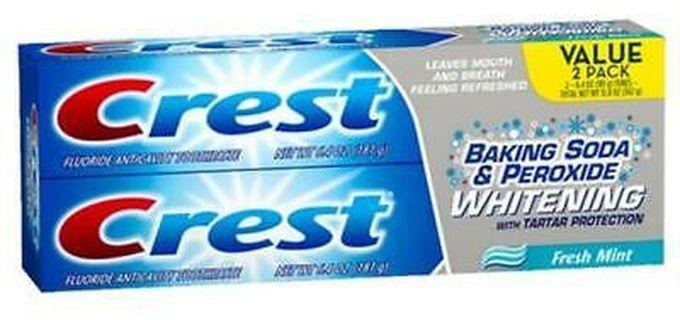 Crest Baking Soda & Peroxide Whitening With Tartar Protection Toothpaste, Fresh Mint 2 PACK