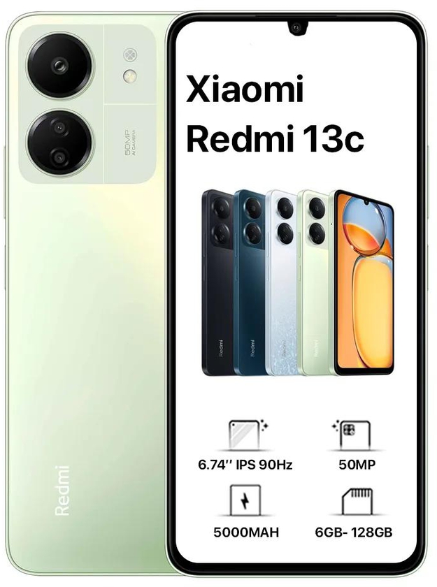 Xiaomi Redmi 13C Dual Sim – 128GB, 6GB Ram, 4G - Dubai Phone