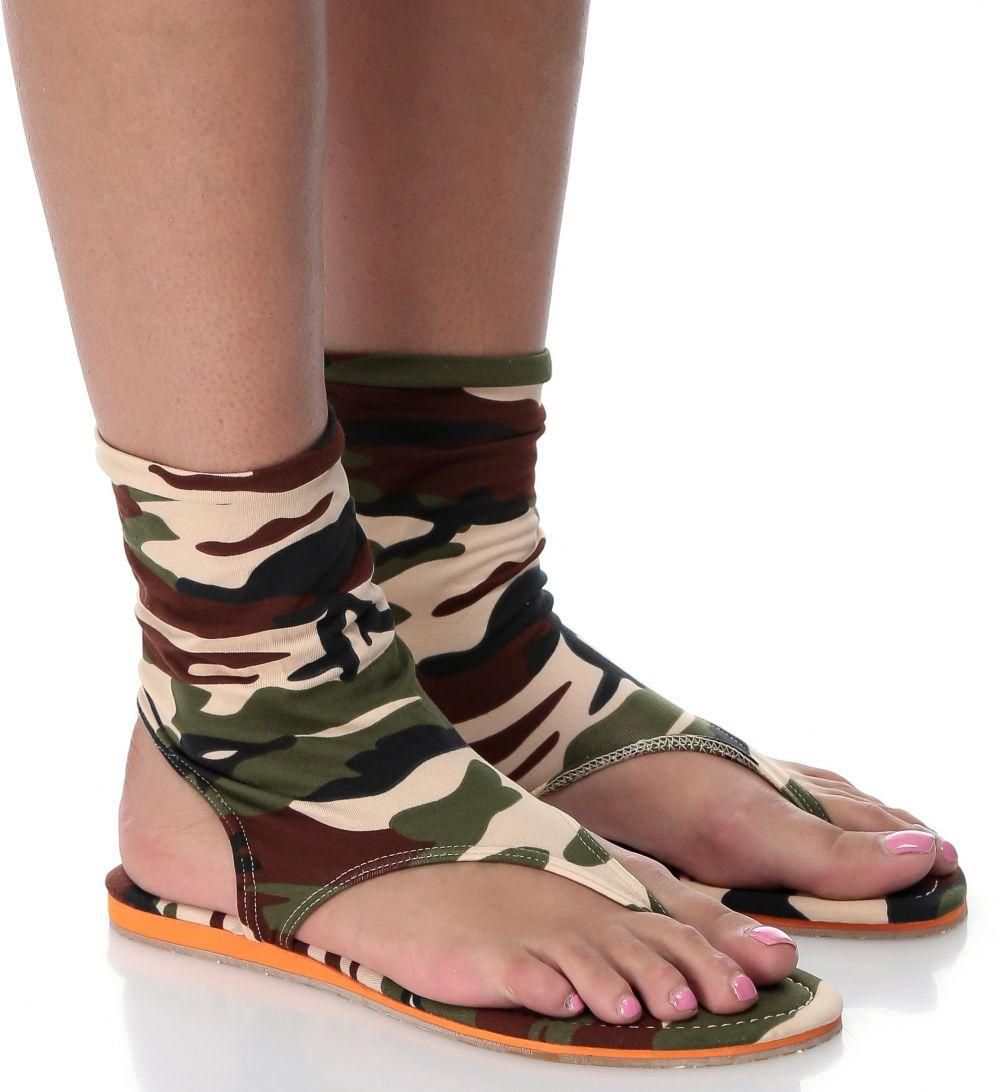 Micaela MC-T1-SA/C Camouflage Print Ankle-High Sandals  for Women - 42 EU, Camouflage