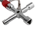 Kokobuy 4 Way Utility Cross Key Mutilfunctional Triangle Zinc Alloy Key Wrench