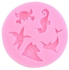 Generic Home-Pink Dolphin Crab Starfish Seahorse Angel Fish Silicone Cake Chocolate Mold