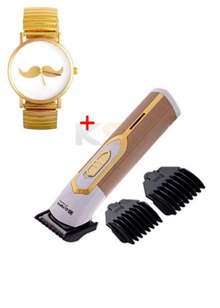Olympia Hair Trimmer + Golden Men's Watch Stainless Steel [2in1 Bundle]