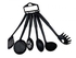 Plastic Serving Spoons - 6 Pieces - Black