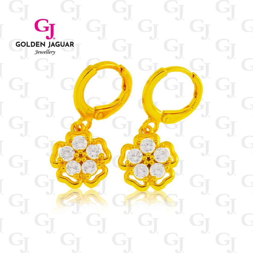 GJ Jewellery Emas Korea Earring - Four-Leaf Clover Zircon 6762134