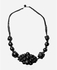 ZISKA Bunch Grapes Wooden Necklace - Black