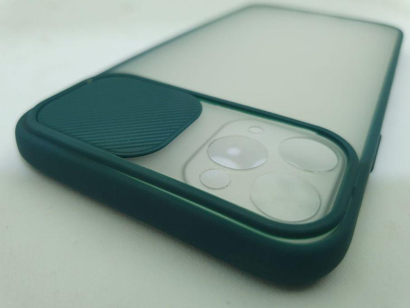 IPhone 11 Pro Max With Camera Sliding Door Design Matte & Soft Edges Protective Case-Green