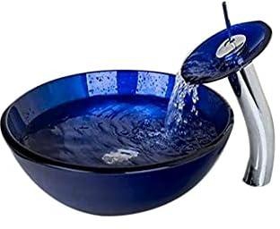 San George Design Blue/Silver Mixer Decorative Glass Bathroom Sink 138.79809117.18