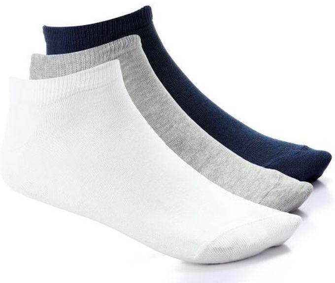 Solo Bundle Of Three Plain Slip On Ankle Socks