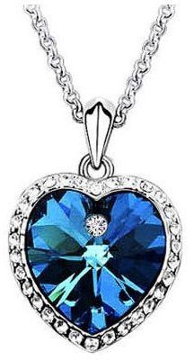 Titanic Heart Of The Ocean Necklace White Gold Plated