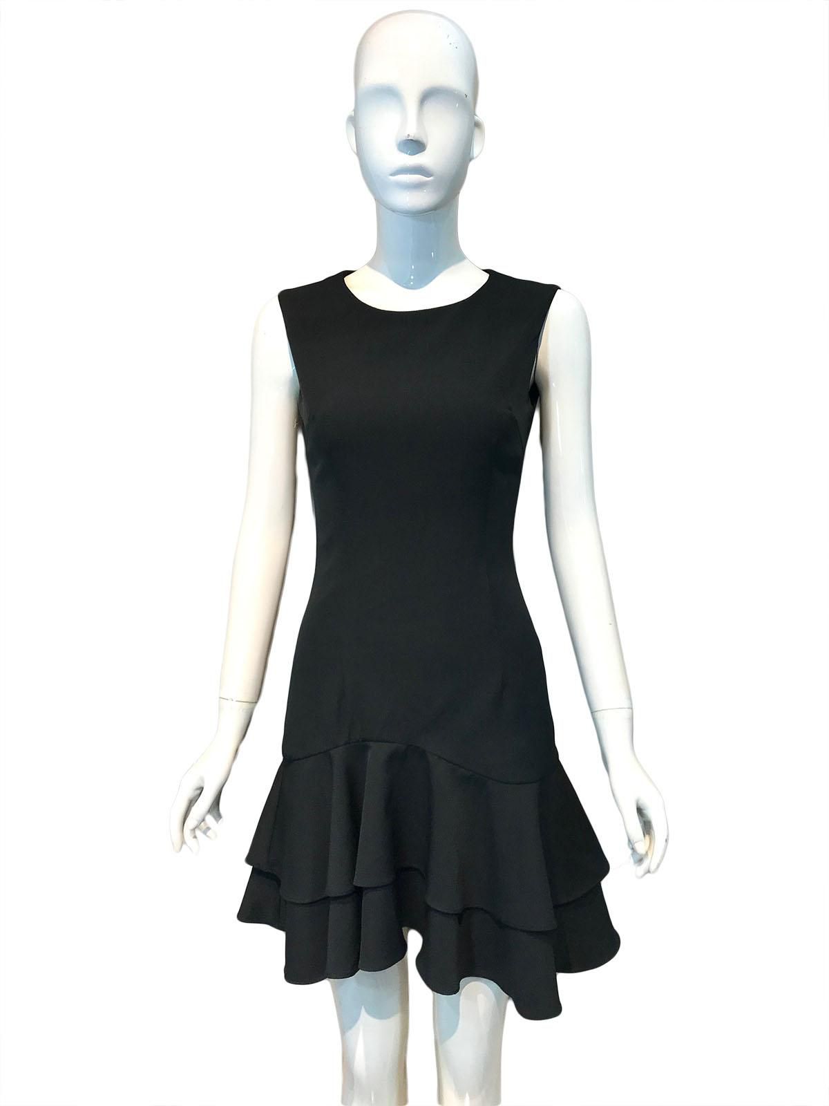 Twescollection Ruffle Hem Sheath Dress - 2 Sizes (Black)