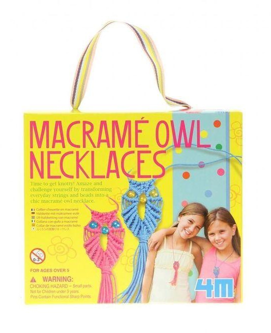 4M Macrame Owl Necklaces - 11 Pcs