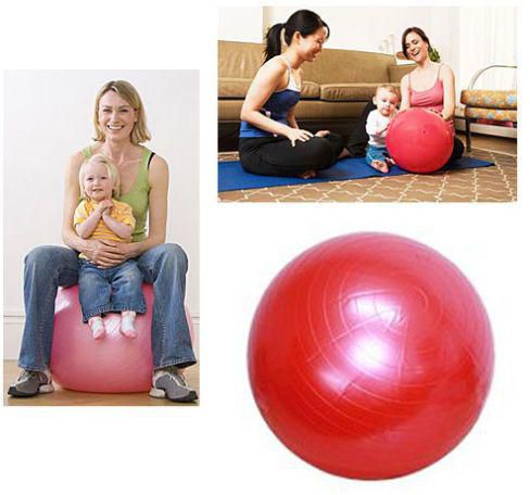 RED EXERCISE GYM YOGA SWISS 65cm BALL GYM FITNESS AB ABDOMINAL KEEP FIT TONE