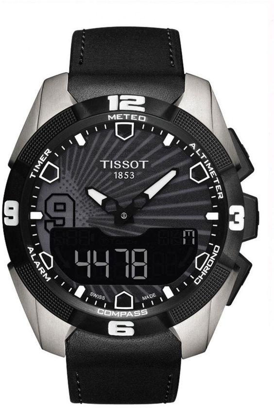 Tissot Black Leather Gray dial Watch for Men's T0914204606100