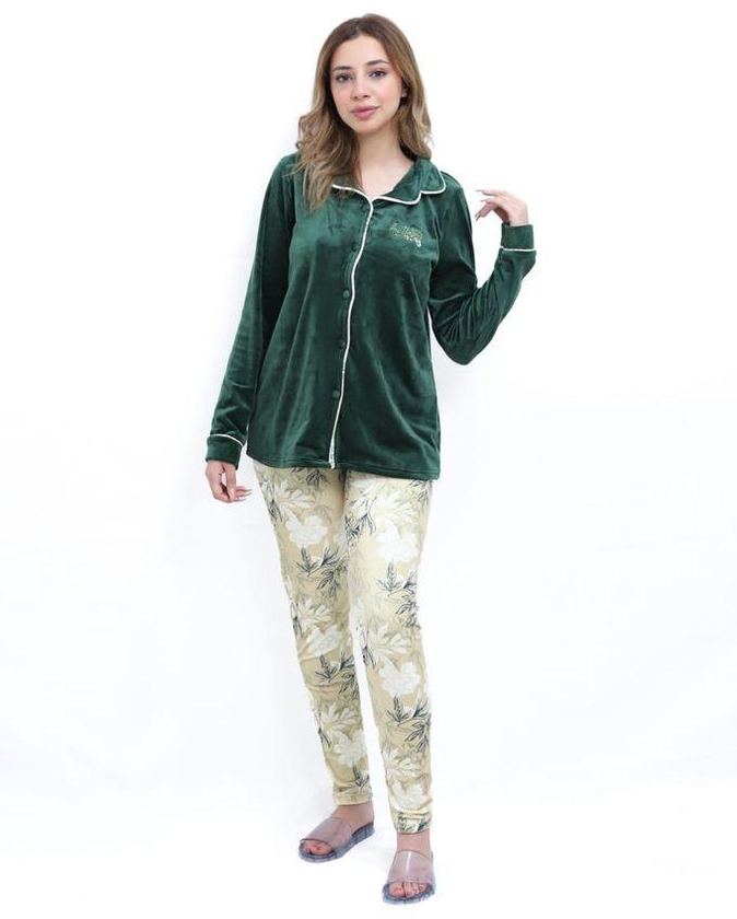 Winter Velor Pajamas With Buttons