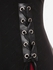 Plus Size Zipper Lace Up PU Leather Stripe Grommets Hooded Coat - 3x | Us 22-24