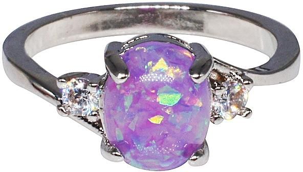 Exquisite Womens Sterling Silver Ring Oval Cut Fire Opal Rhinestone Band Rings Anniversary Ring 
