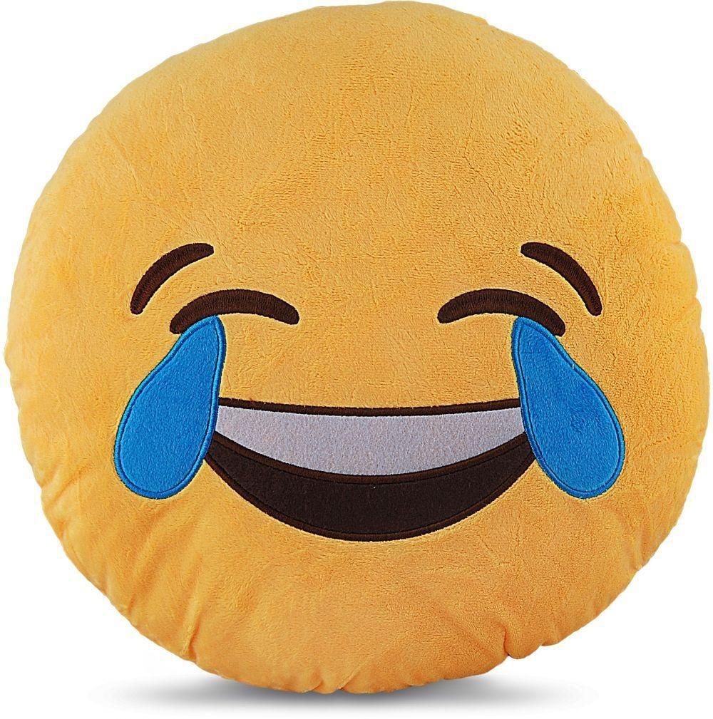 Emoji Smiley Emoticon Yellow Round Cushion Pillow - Crying