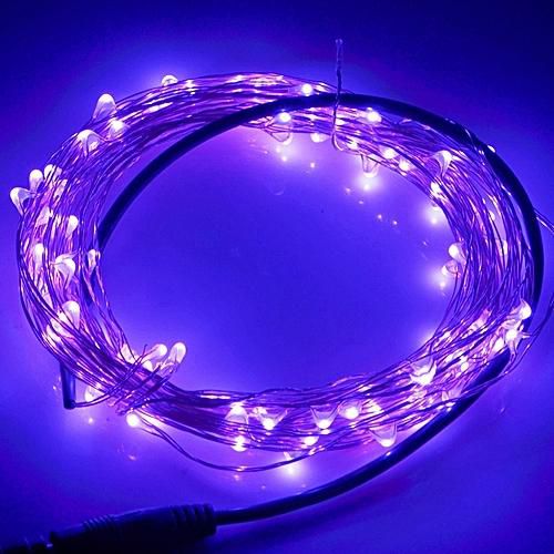 Generic 10m 12V 6W 500LM SMD-0603 LED Silver Wire String Light Festival Lamp / Decoration Light Strip, Purple Light