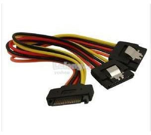 Switch2com 15Pin Male to 2* SATA(F) Power Splitter Y Cable With Latches