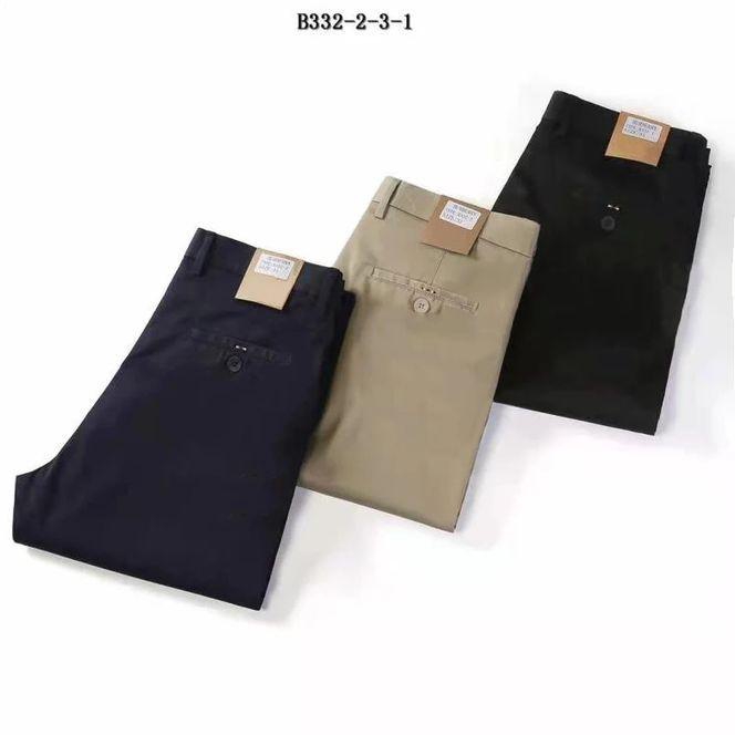 3Pcs Smart Stock Chinos Pant For Men - Navy Blue, Black, Carton