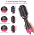 Electric Professional Hot Air Straight Curling Hair Dryer Comb Black/Pink 34 x 7.5 x 5.5cm