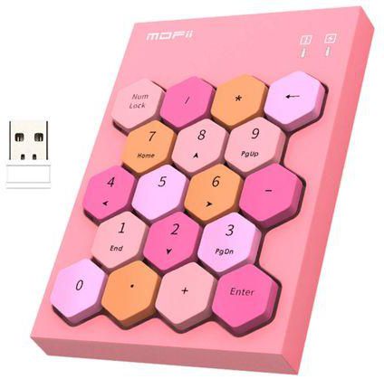 Generic Wireless Numeric Keypad 18 Keys Number Pad Numpad For Pink Mixed