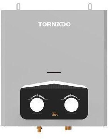 Tornado سخان مياه تورنيدو غاز 6 لتر بدون مدخنة ، ديجيتال ، غاز طبيعي ، سيلفر GH-6SN-S.