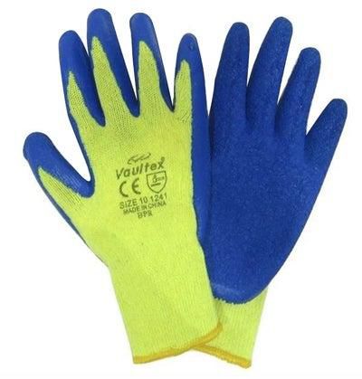 Latex Coated Gloves Blue/Yellow 10inch