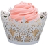 Neworldline 24Pcs Christmas Hollow Lace Cup Cake Paper Case Wraps Cupcake Wrapper -White
