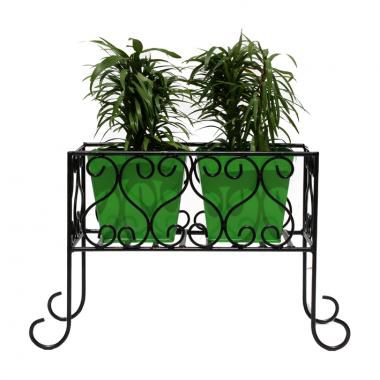 My Balcony Likes Designed Iron Stand with Square Metal Planter Green