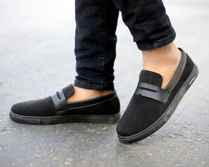 حذاء بانص كاجوال سهل الإرتداء - أسود