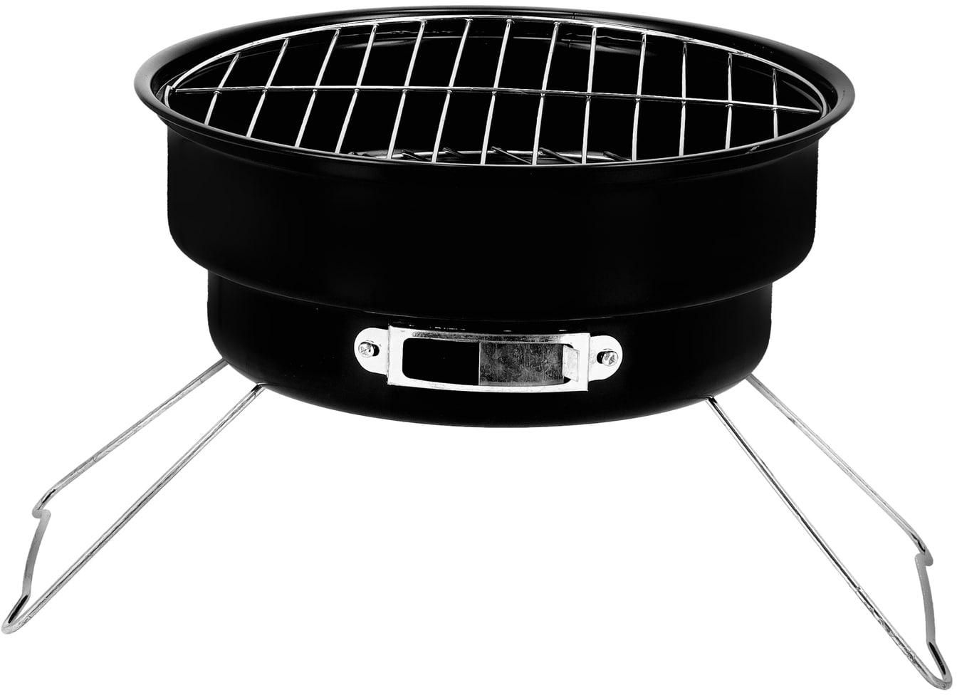 Royalford Round Barbeque Stands With Grill, Foldable, Rf10356 - Durable Iron Construction Larger Grilling Area, Folding Camping Picnic Garden Festival Cooker