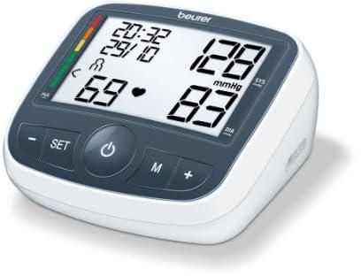 Beurer bm 40 beurer upper arm blood pressure monitor with xl display, arrythmia detector and colour-coded risk indicator