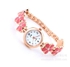 J&W Women Quartz Bracelet Watch Artificial Flower Strap Wristwatch_ROSE