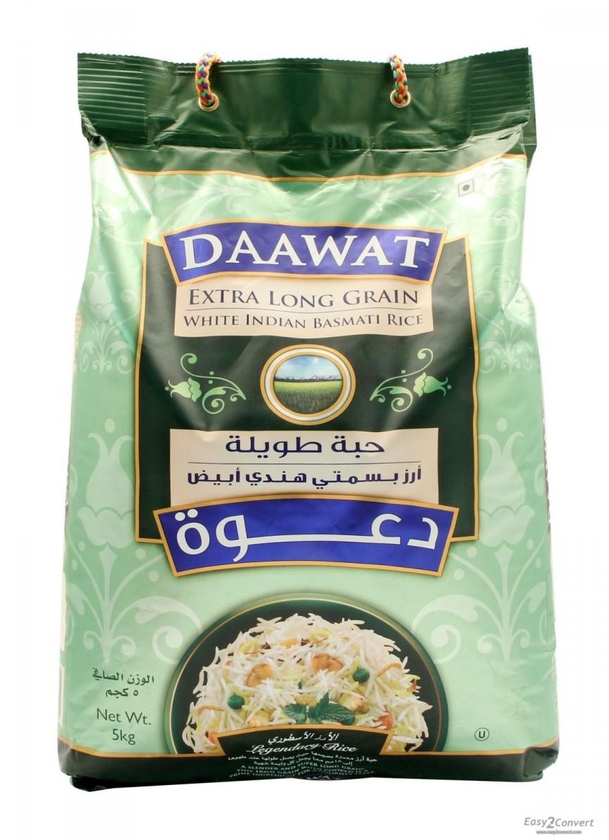Daawat Extra Long grain Rice green 5Kg