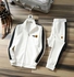 Kingskartel Kings-Kartel Stylish Zip-UP Sweatshirt & Joggers Pant (Black & White)
