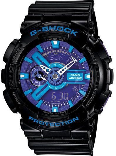 Casio G-Shock Men's Blue Ana-Digi Dial Resin Band Watch - GA-110HC-1A