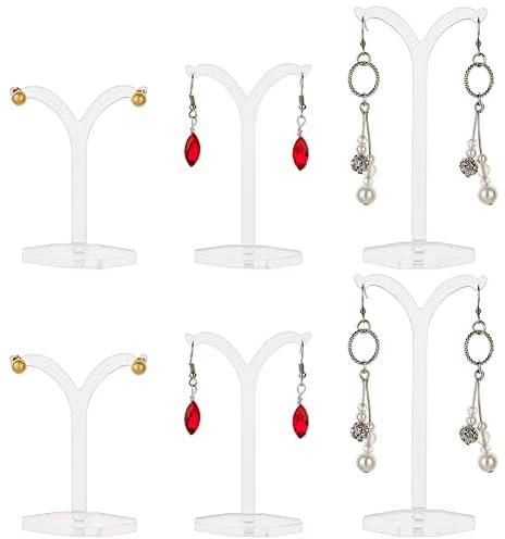 FINGERINSPIRE 6 Pcs Y-Shaped Acrylic Earring Display Stands 3 Size Clear Earring Display Holder Jewelry Earrings Organizer Rack for Earrings, Ear Studs Jewelry Displays for Show, Home, Retail Shop
