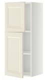 METOD خزانة حائط مع أرفف/بابين, أبيض/Bodbyn أبيض-عاجي, ‎40x100 سم‏ - IKEA