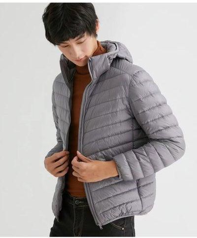 Fashionable Contracted Men's Autumn Winter Lightweight Hooded Down Jacket