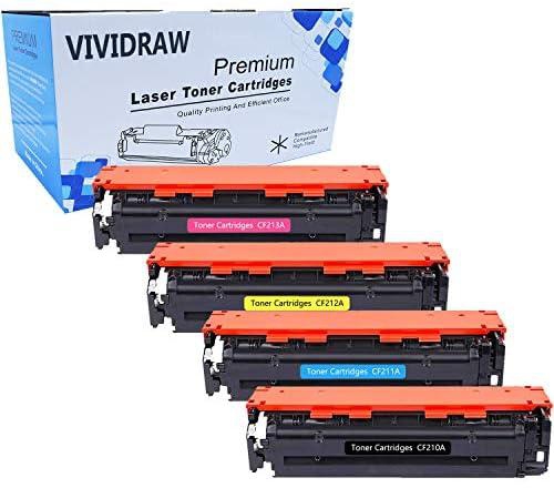 VIVIDRAW Compatible Toner Replacement for HP 131A CF210A CF211A CF212A CF213A work with HPLaserJet Pro 200 color M251nw M251n M276n M276nw Printer (4 Pack)