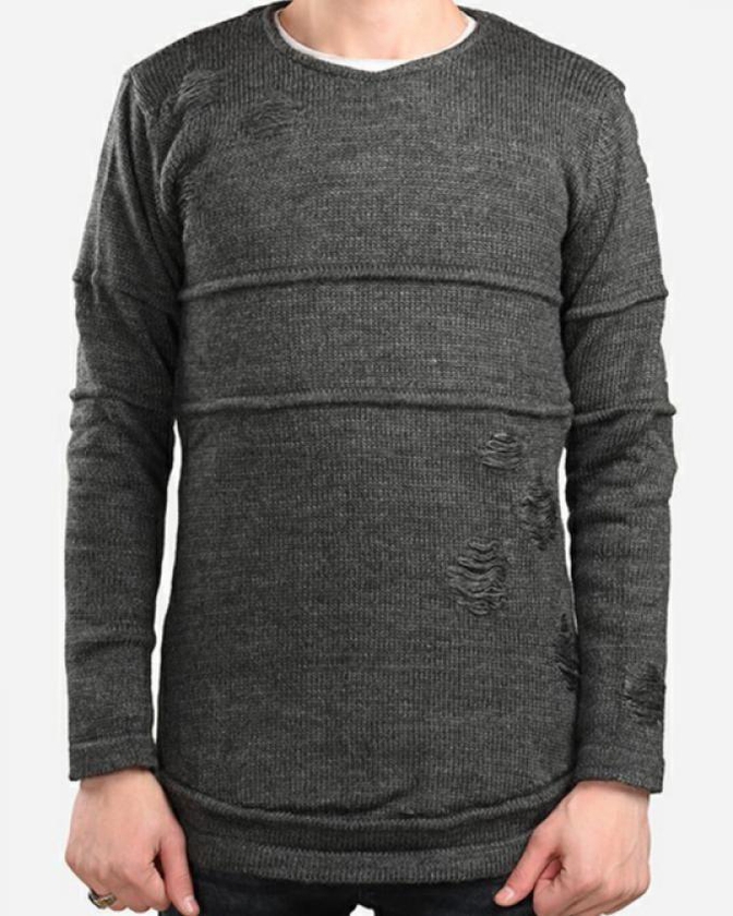 Short Cut Cotton Pullover – Dark Grey