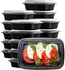 Al Bayader 1 Compartment Meal Prep Containers [10 Pack] with Lids, Food Storage Containers, Bento Box, Stackable, Microwave/Dishwasher/Freezer Safe [32oz]