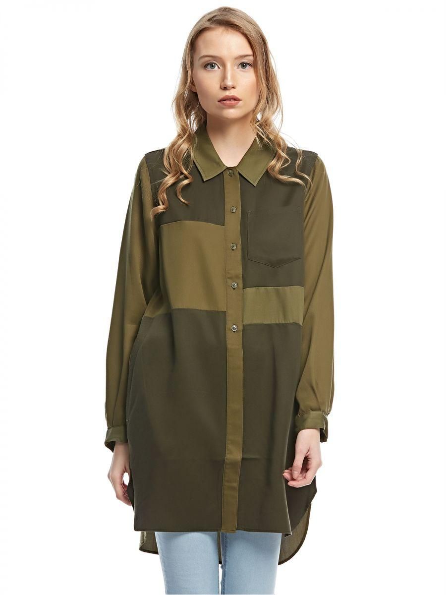 French Connection Shirt Dress For Women - Army Green