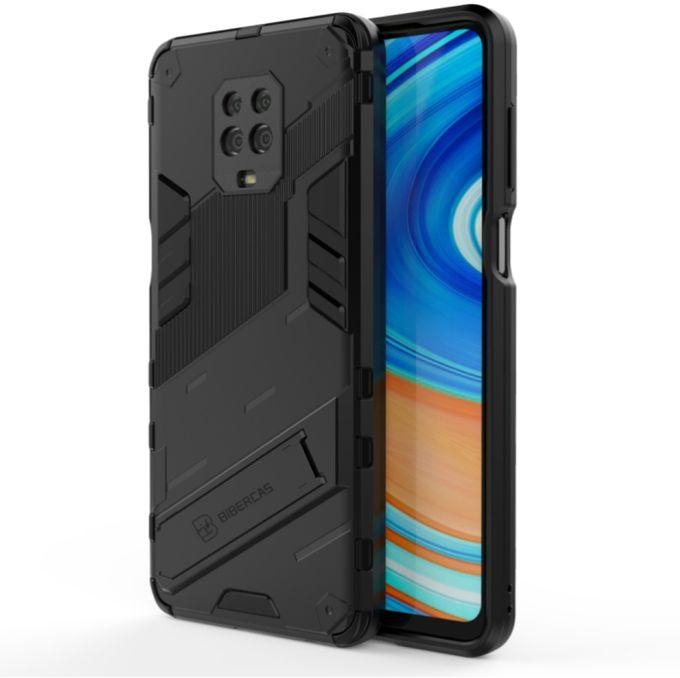 Xiaomi Redmi Note 9 Pro Max Case , Original Panda Back Cover, Shockproof Protective Case With Integrated Back Kickstand - Black