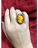 Handmade خاتم دهبى بحجر أصفر مميز وجديد - خاتم اصفر بحجر عقيق اصفر داخله احمر