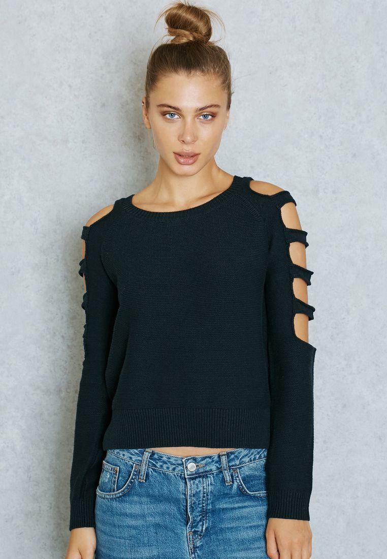 Cut Out Sleeve Jumper