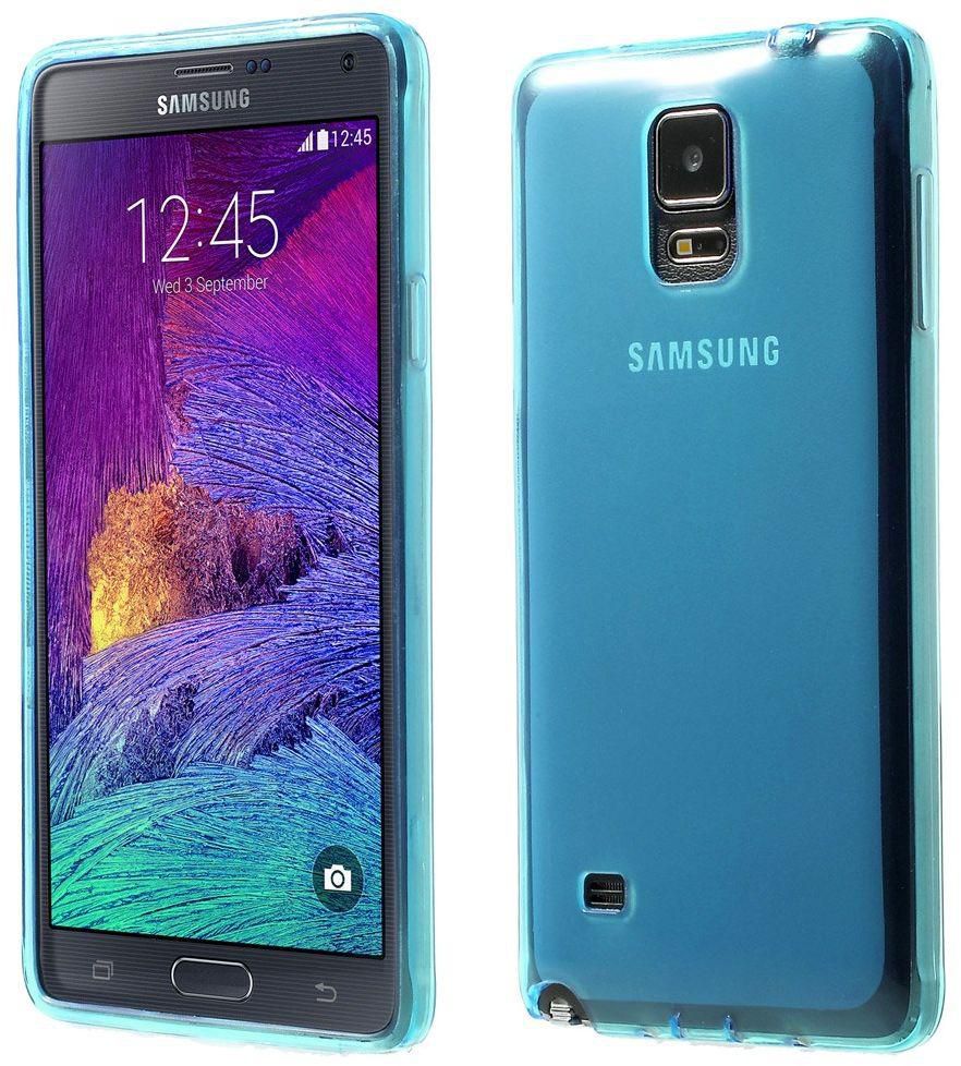 Inner Matte TPU Gel Case for Samsung Galaxy Note 4 N910 with Anti-dust Plug - Blue