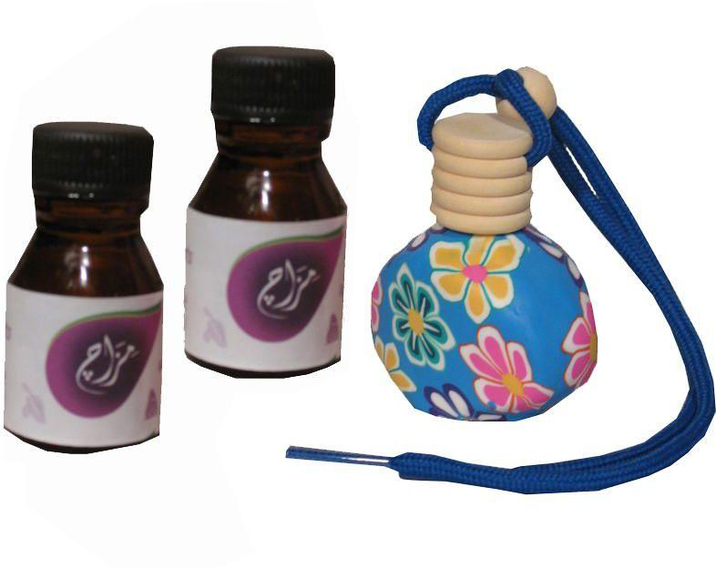 Mizaj Air freshener for the car with 2 Perfume Oil 25 ml The scent of Arabian Nights  and Musk