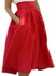 Women long skirt of silk - red color
